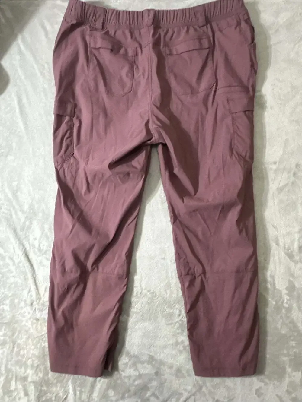 Duluth Trading Womens 22W x 31 Mauve Nylon Stretch Cargo Hiking Pants